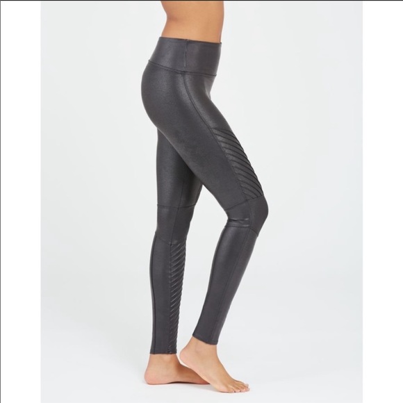 Spanx Faux Leather Moto Leggings - Picture 3 of 10